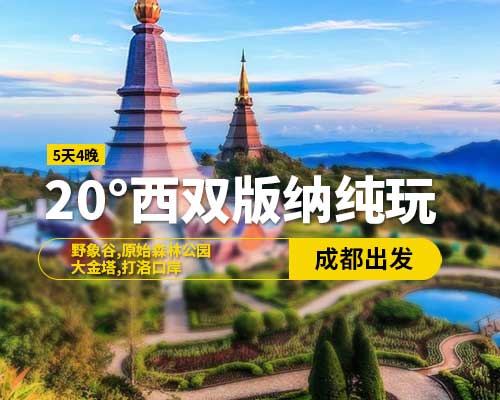 20°西雙版納純玩(5天4晚)15-20人精品小團，野象谷，原始森林公園，大金塔，星光夜市，打洛口岸，成都出發（含往返高鐵票）